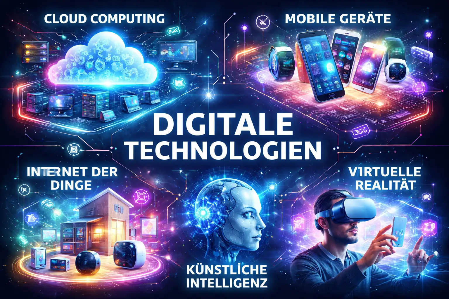 Cloud Computing, Mobile Endgeräte. KI, IoT, VR